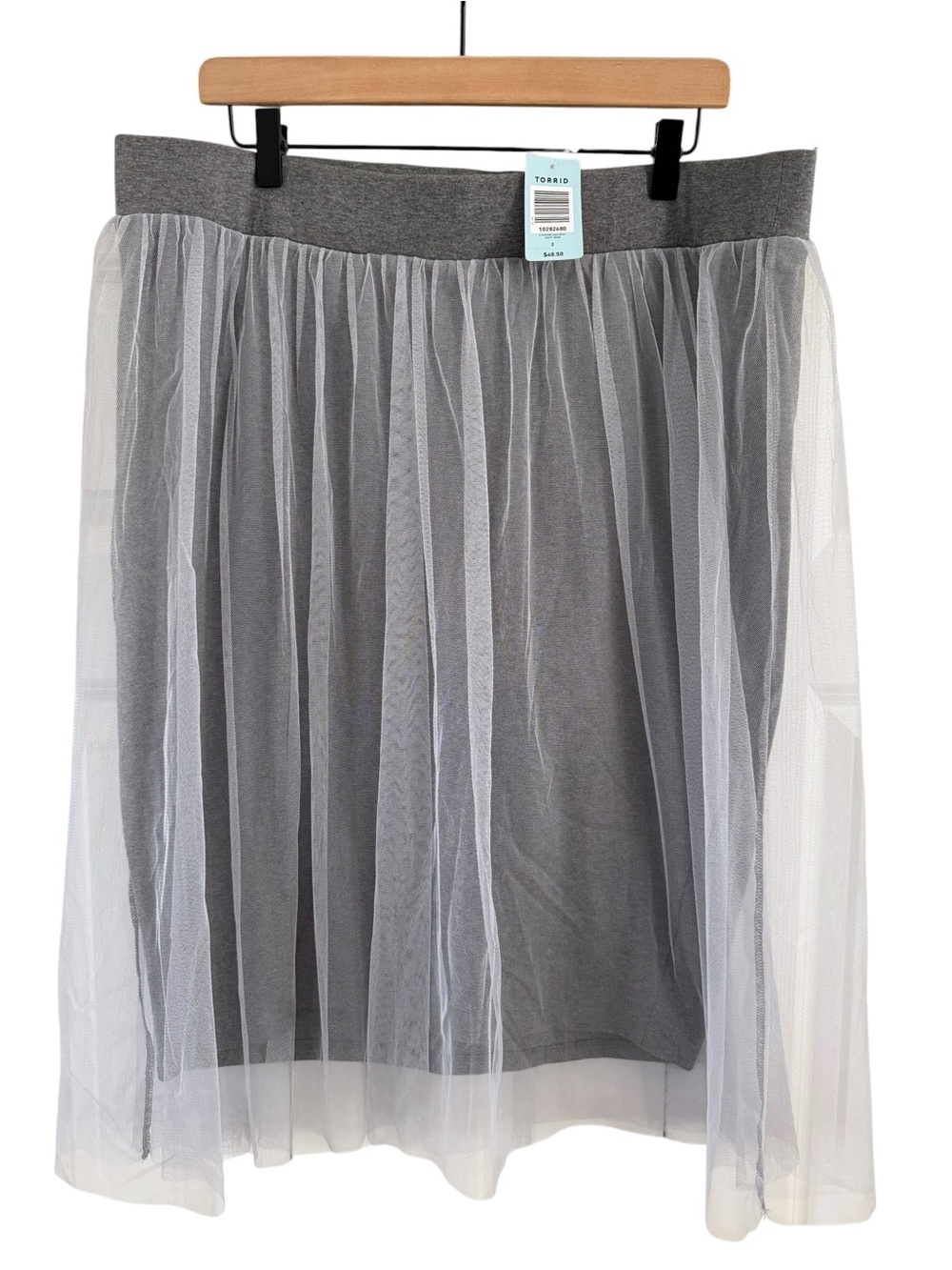 Torrid Mesh Midi Tulle Skirt Gray NEW Women’s Plus Size 2X